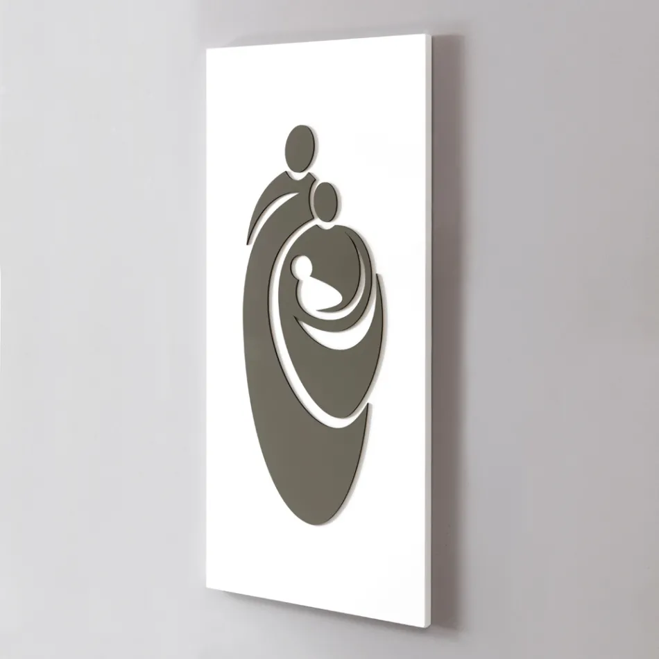 Panou reprezentând familia gravată cu laser Made in Italy - Chiaki Viadurini