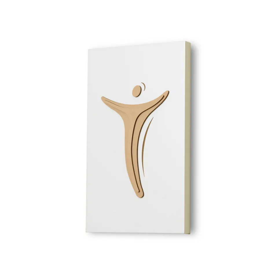 Panou gravat cu laser reprezentând răscumpărarea Made in Italy - Dalila Viadurini