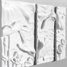 Panou de perete decorativ Modern Design Ceramica albă și gri - Giappoko Viadurini