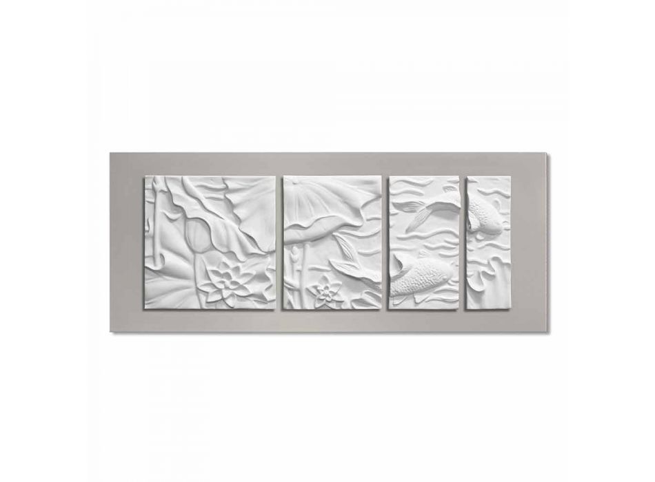 Panou de perete decorativ Modern Design Ceramica albă și gri - Giappoko Viadurini