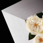 Panou decorativ de perete din metal și trandafiri albi Made in Italy - Rosina Viadurini