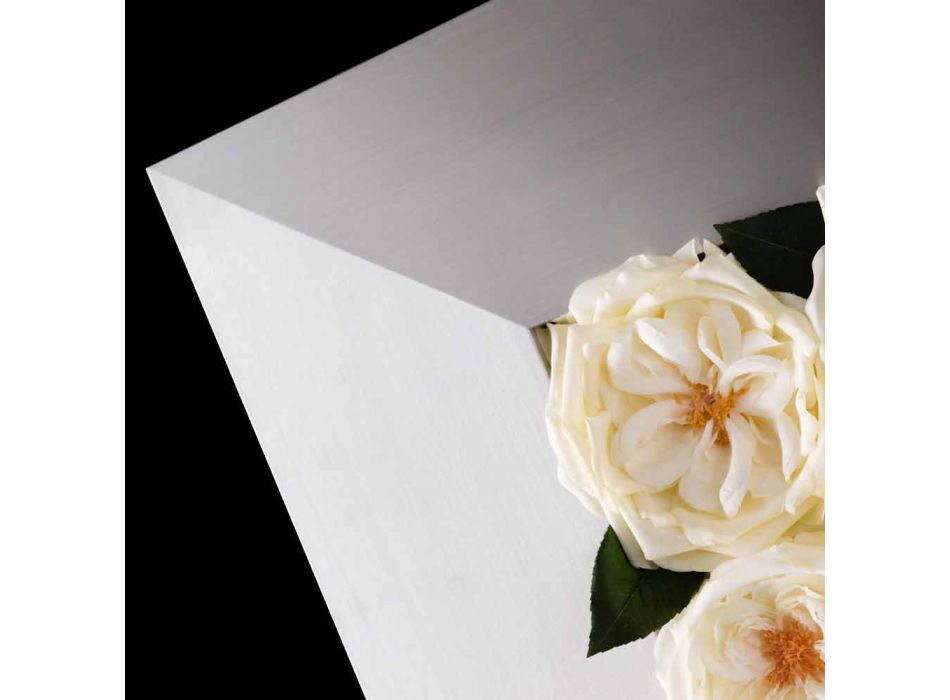 Panou decorativ de perete din metal și trandafiri albi Made in Italy - Rosina Viadurini