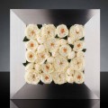 Panou decorativ de perete din metal și trandafiri albi Made in Italy - Rosina