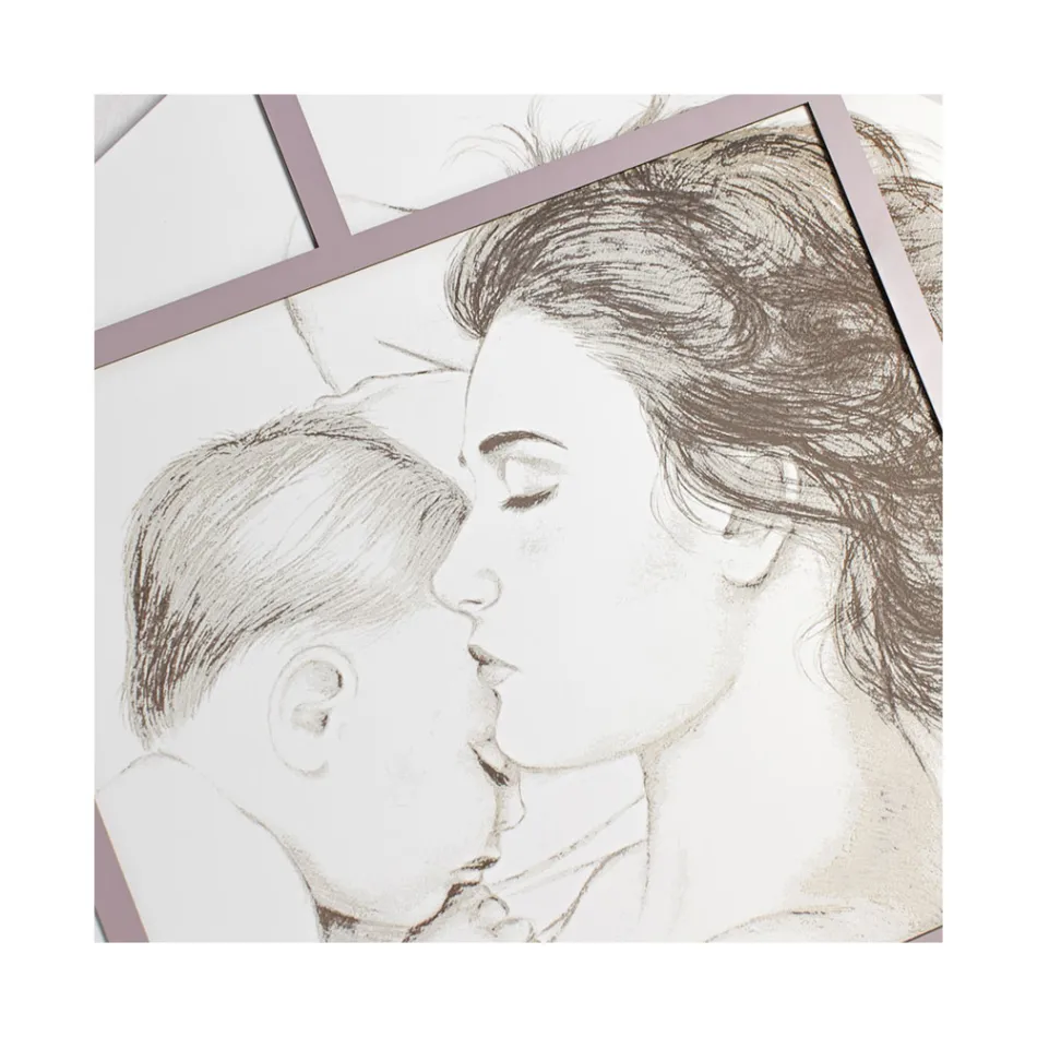 Panou gravat cu laser cu femeie și copil Made in Italy - Harald Viadurini