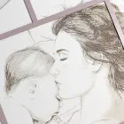 Panou gravat cu laser cu femeie și copil Made in Italy - Harald Viadurini