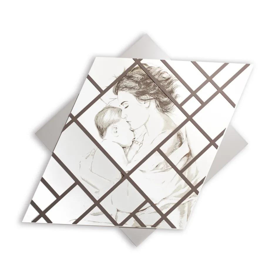 Panou gravat cu laser cu femeie și copil Made in Italy - Harald Viadurini