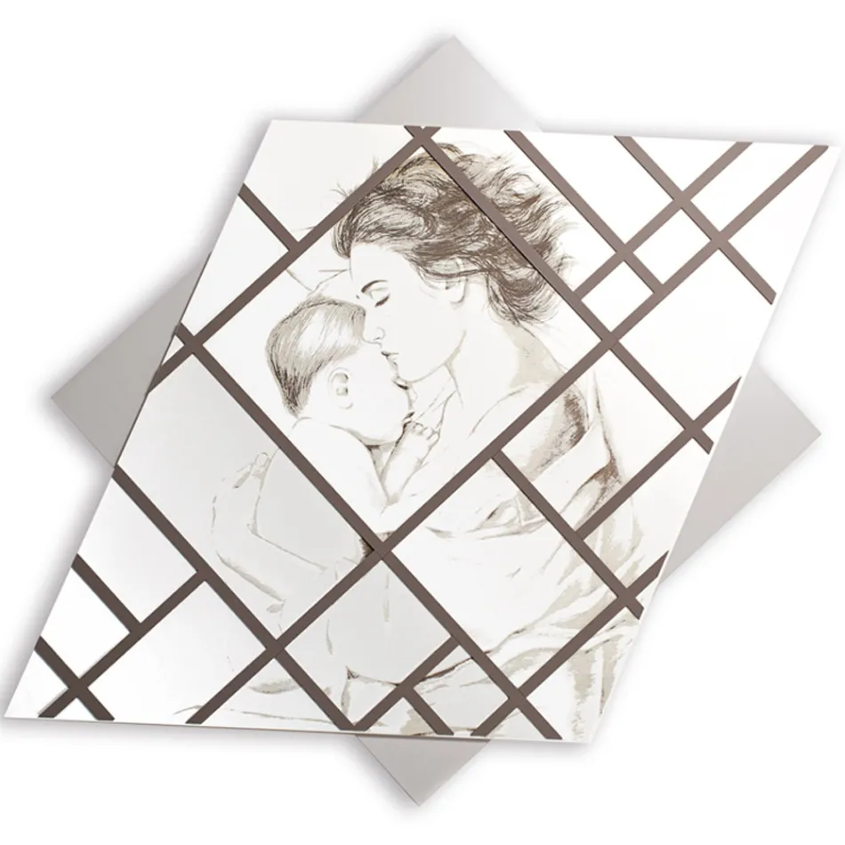 Panou gravat cu laser cu femeie și copil Made in Italy - Harald Viadurini