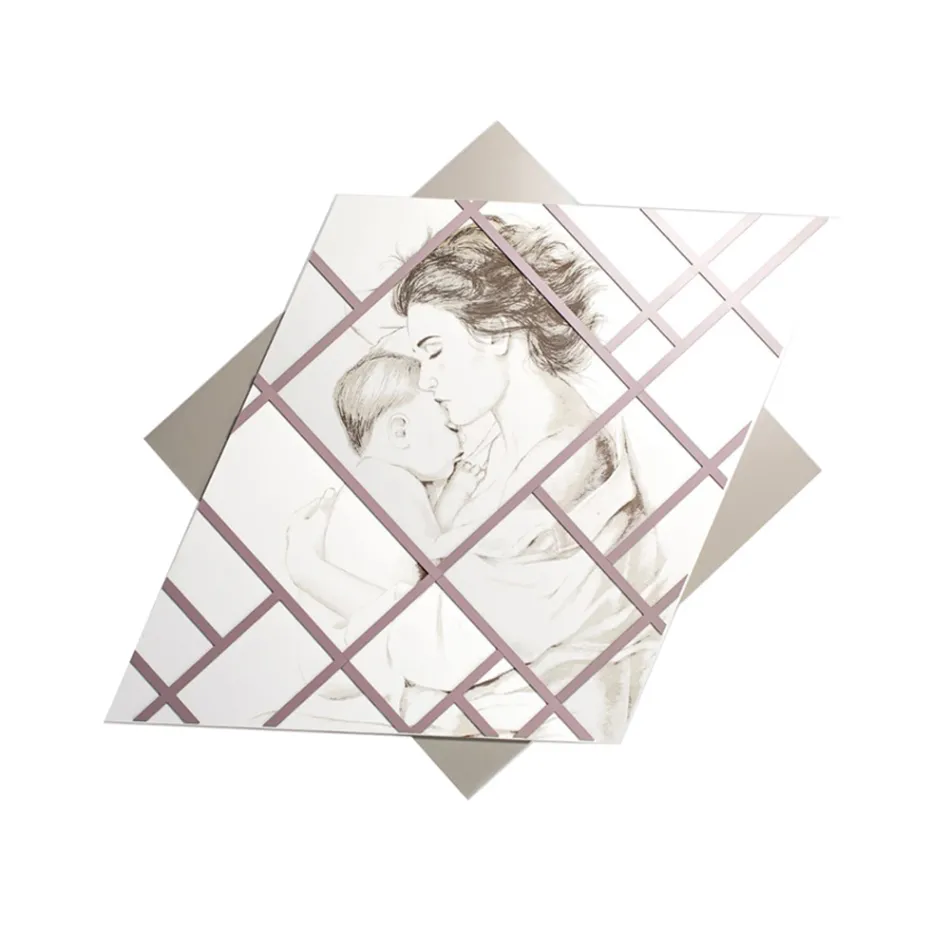 Panou gravat cu laser cu femeie și copil Made in Italy - Harald Viadurini