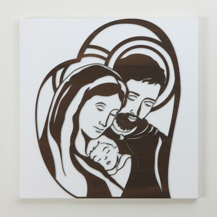 Panou Realizat cu Gravura Laser Reprezentând Sf. Iosif și Familia - Hina Viadurini