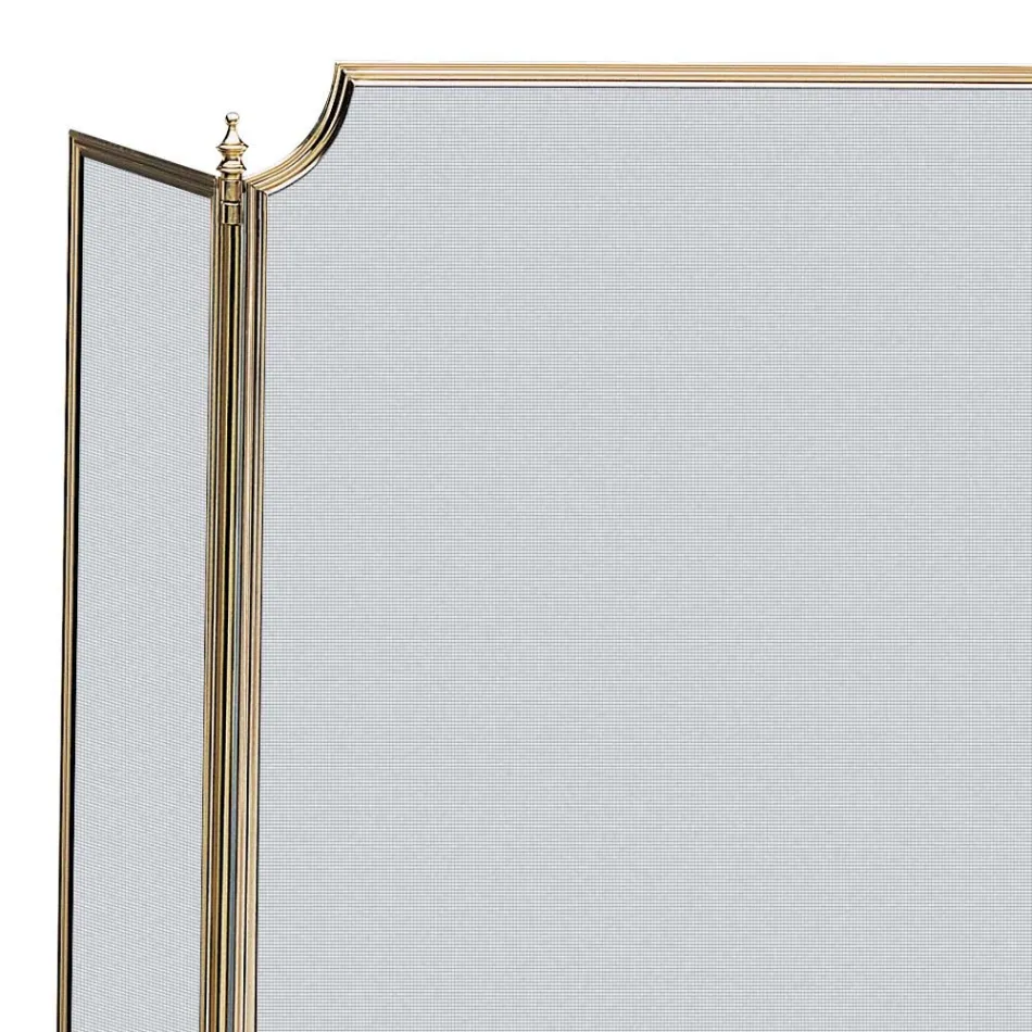 Parascântei cu plasă neagră fină și alamă Fabricat în Italia - Balenă Viadurini