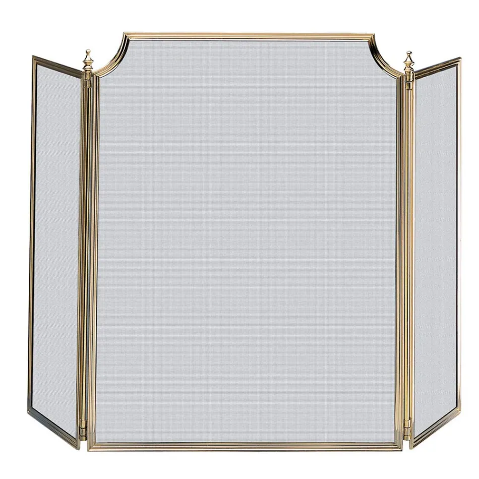 Parascântei cu plasă neagră fină și alamă Fabricat în Italia - Balenă Viadurini