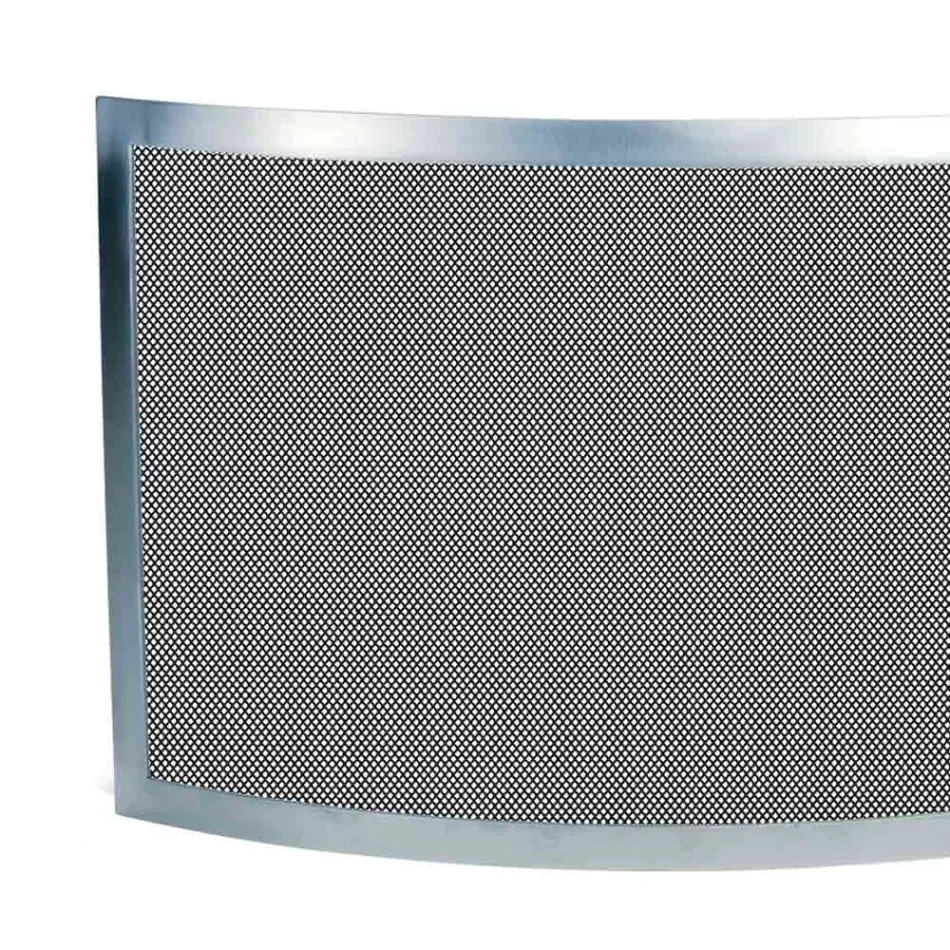 Parascântei cu plasă neagră și oțel curbat Fabricat în Italia - Safir Viadurini