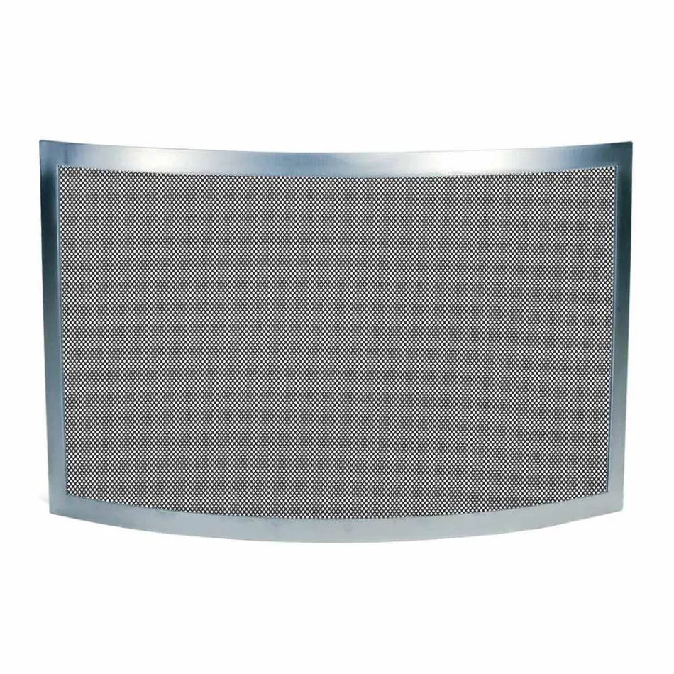 Parascântei cu plasă neagră și oțel curbat Fabricat în Italia - Safir Viadurini