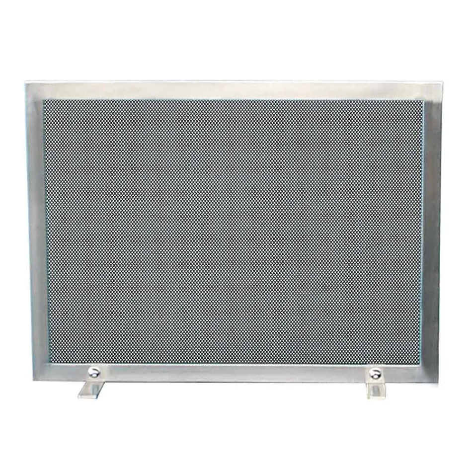 Parascântei cu plasă neagră și oțel dreptunghiular Fabricat în Italia - Piatră Viadurini