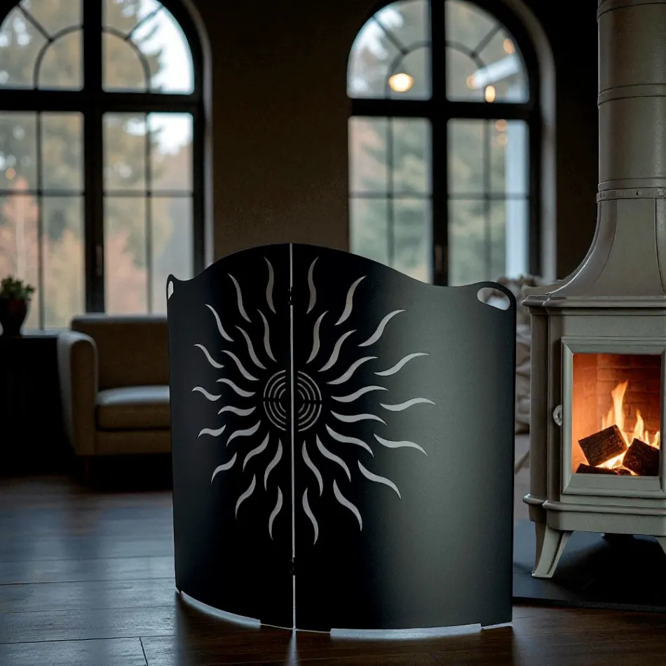 Apărător curbat pentru aragaz cu 2 uși metalice fabricat în Italia - rață Viadurini