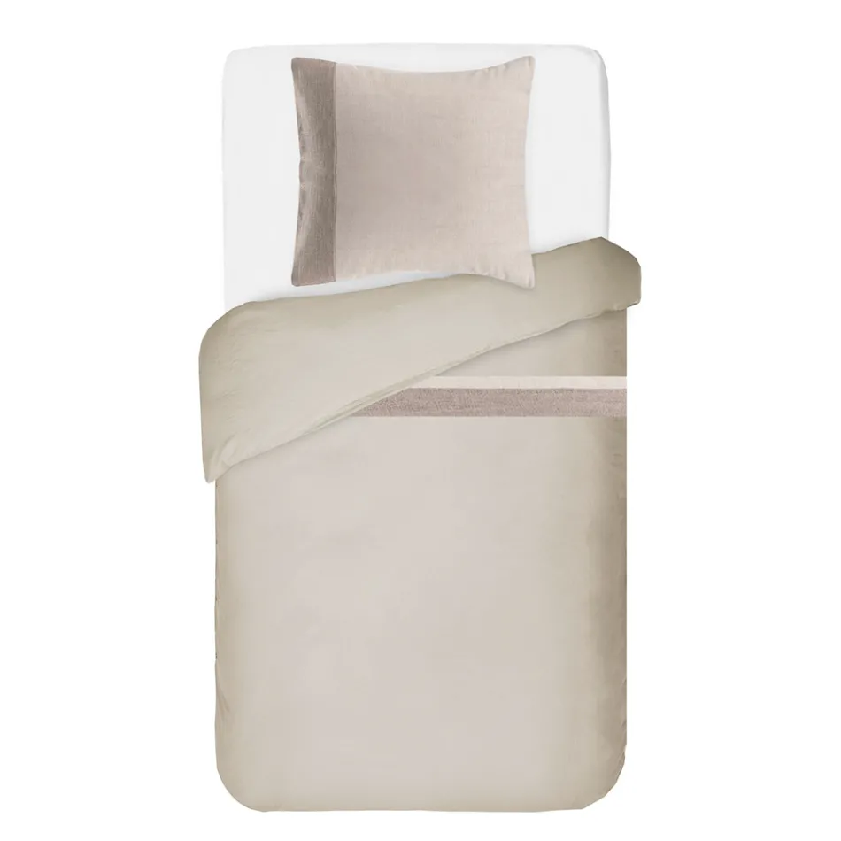 Set cuvertură de pilota din 90% bumbac și 10% in cu 1 față de pernă Fabricat în Italia - Nestle Viadurini