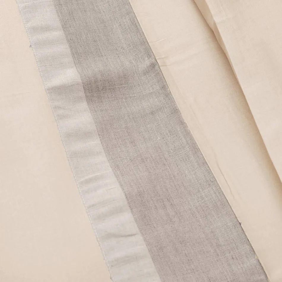 Set cuvertură de pilota din 90% bumbac și 10% in cu 1 față de pernă Fabricat în Italia - Nestle Viadurini