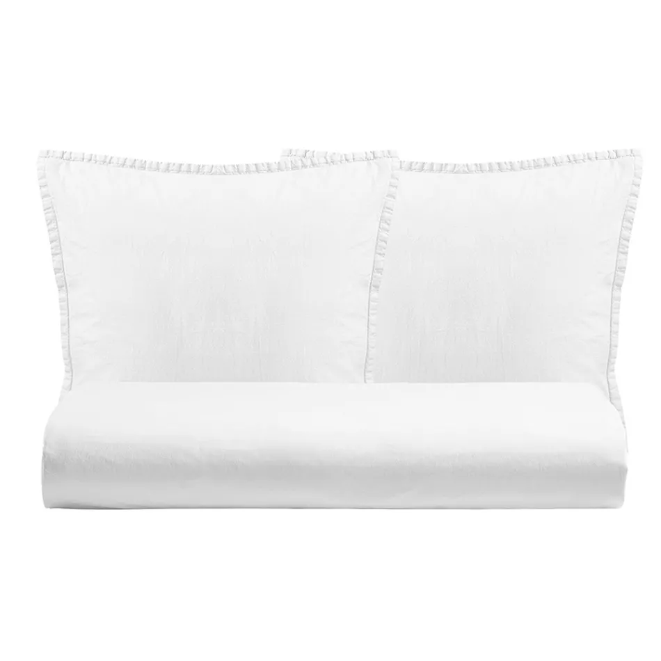 Set cuvertură de pilota dublă din bumbac pur vopsit în haine cu 2 fețe de pernă - Delicatese Viadurini