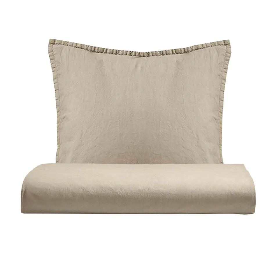 Set de husă de pilota unică din bumbac pur vopsit în haină cu 1 față de pernă - Delicatese Viadurini