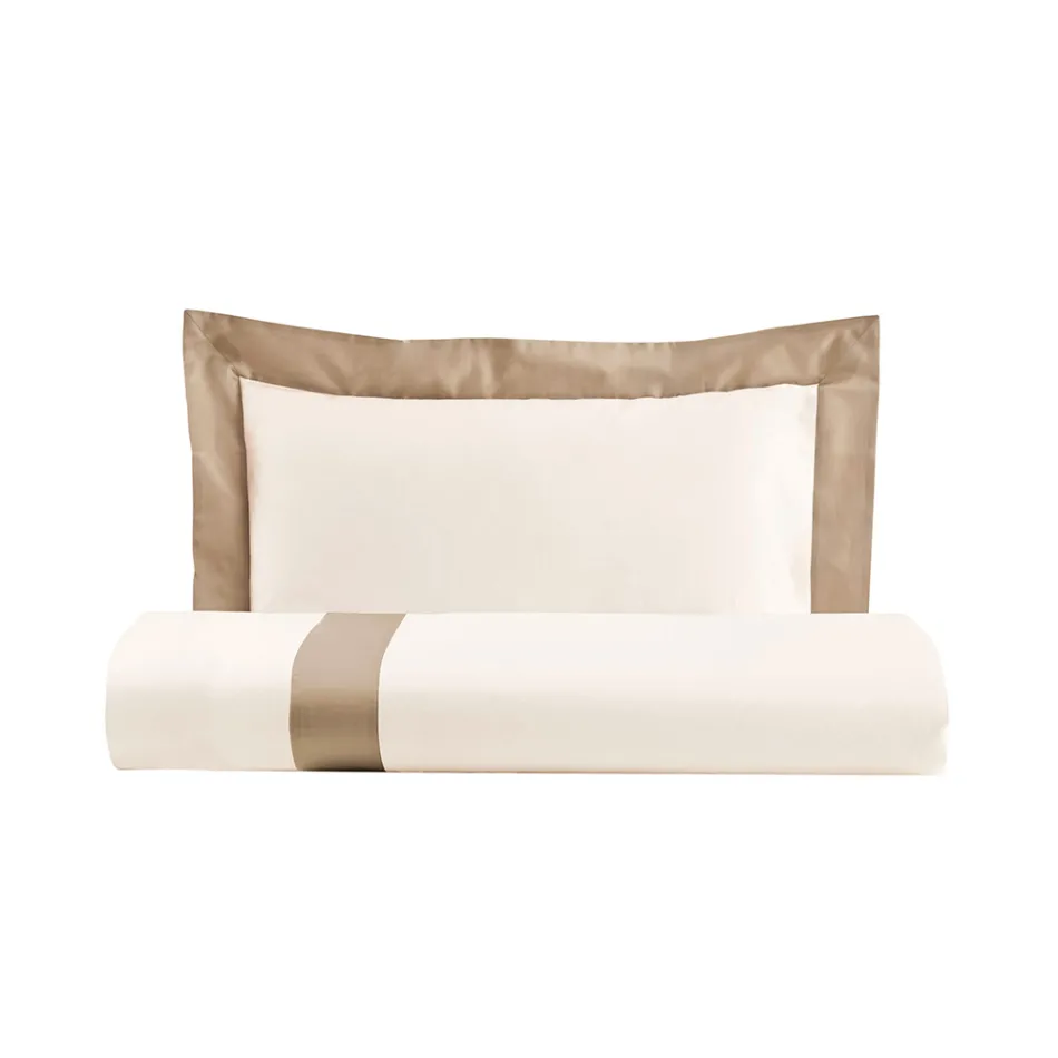 Set cuvertură pătrată o singură și jumătate din bumbac 100% și satin 10% bumbac - Detaliu Viadurini