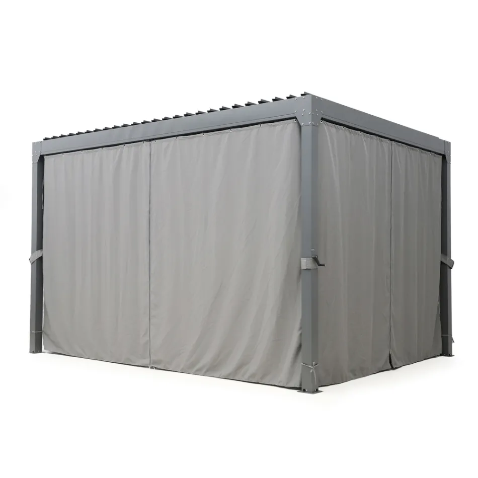 Pegola 3x4 mt din Aluminiu Vopsit Antracit cu Manivela - Levante Viadurini