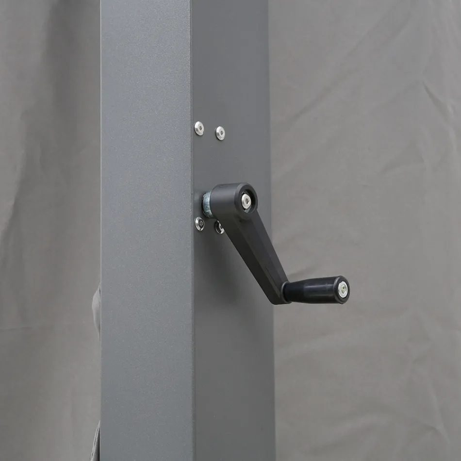 Pegola 3x4 mt din Aluminiu Vopsit Antracit cu Manivela - Levante Viadurini