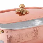 Oală de pește în cupru conservat italian cu capac 44 cm - Mariapia Viadurini