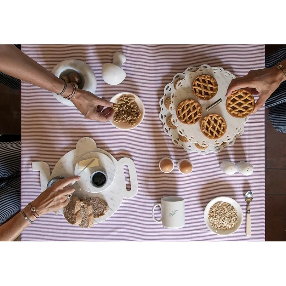 Stâlpii de nucă în marmura albă din Carrara Fabricată în Italia - Cullio Viadurini