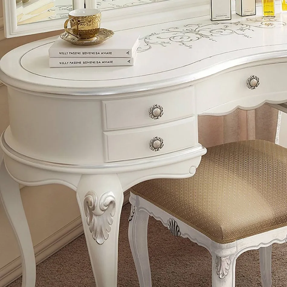 Pieptene de machiaj clasic din lemn cu oglindă Made in Italy - Cambrige Viadurini