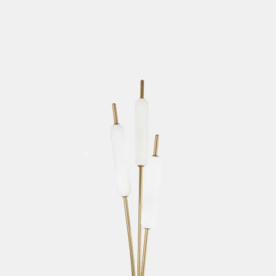 Lampă de podea cu 3 lumini din alamă și sticlă Design elegant modern - Typha de Il Fanale Viadurini