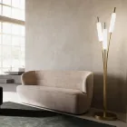Lampă de podea cu 3 lumini din alamă și sticlă design modern elegant - Typha by Il Fanale Viadurini
