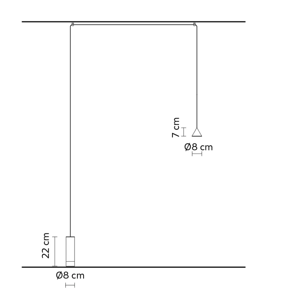Lampă de podea cu sârmă din aluminiu negru și design minimalist cu con mic - Mercado Viadurini