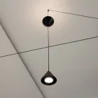 Lampă de podea din aluminiu negru și design minimalist cu dublu con - Mercado Viadurini