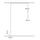 Lampă de podea din aluminiu negru și design minimalist cu dublu con - Mercado Viadurini