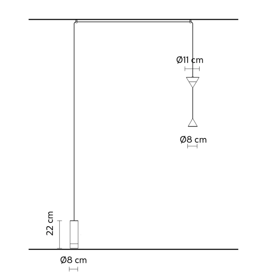 Lampă de podea din aluminiu negru și design minimalist cu dublu con - Mercado Viadurini