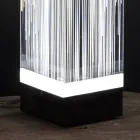 Lampă de podea Led cu design triptic din cristal acrilic satinat - Crystol Viadurini