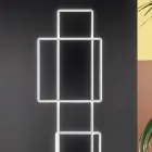 Lampă de podea LED de design din metal vopsit auriu sau argintiu - Formală Viadurini