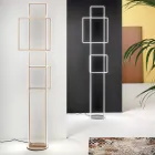 Lampă de podea LED de design din metal vopsit auriu sau argintiu - Formală Viadurini