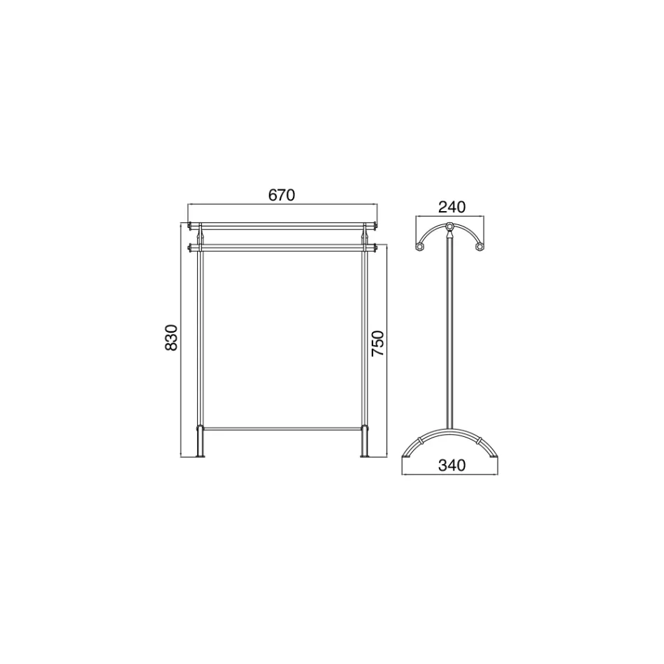 Suport de agățat pentru prosoape de baie, din alamă, fabricat în Italia - Aristide Viadurini