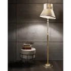 Lampa de podea clasica cu abajur din sticla suflata Decoratiuni florale - Bluminda Viadurini