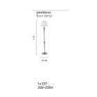 Lampă de podea clasică italiană din sticlă și metal, realizată manual, cu abajur - Oliver Viadurini