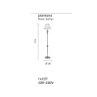 Lampă de podea clasică din sticlă Rigaton lucrată manual și metal auriu - Fievole Viadurini