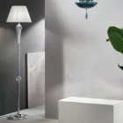 Lampă de podea clasică din sticlă Rigaton lucrată manual și metal auriu - Fievole Viadurini