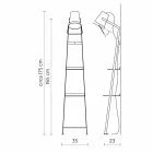 Veioza de sufragerie din metal alb sau negru mat cu rafturi - majordom Viadurini