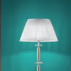 Lampă de podea cu design clasic din crom, cristal și metal strălucitor - Sisifo Viadurini