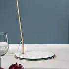 Lampa de podea metalica cu abajur din pvc imbracata in stofa - Adriana Viadurini