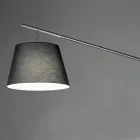 Lampa de podea metalica cu abajur din pvc imbracata in stofa - Adriana Viadurini