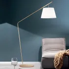 Lampa de podea metalica cu abajur din pvc imbracata in stofa - Adriana Viadurini