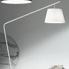 Lampa de podea metalica cu abajur din pvc imbracata in stofa - Adriana Viadurini