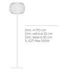 Lampă de podea din sticlă cu două finisaje și cadru metalic, fabricată în Italia - Brera Viadurini